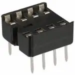 8-pin DIP IC socket for PCB mounting and integrated circuits