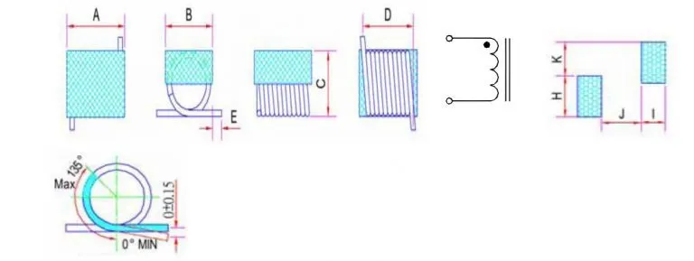 Air Core Inductors DIMENSIONS CHART
